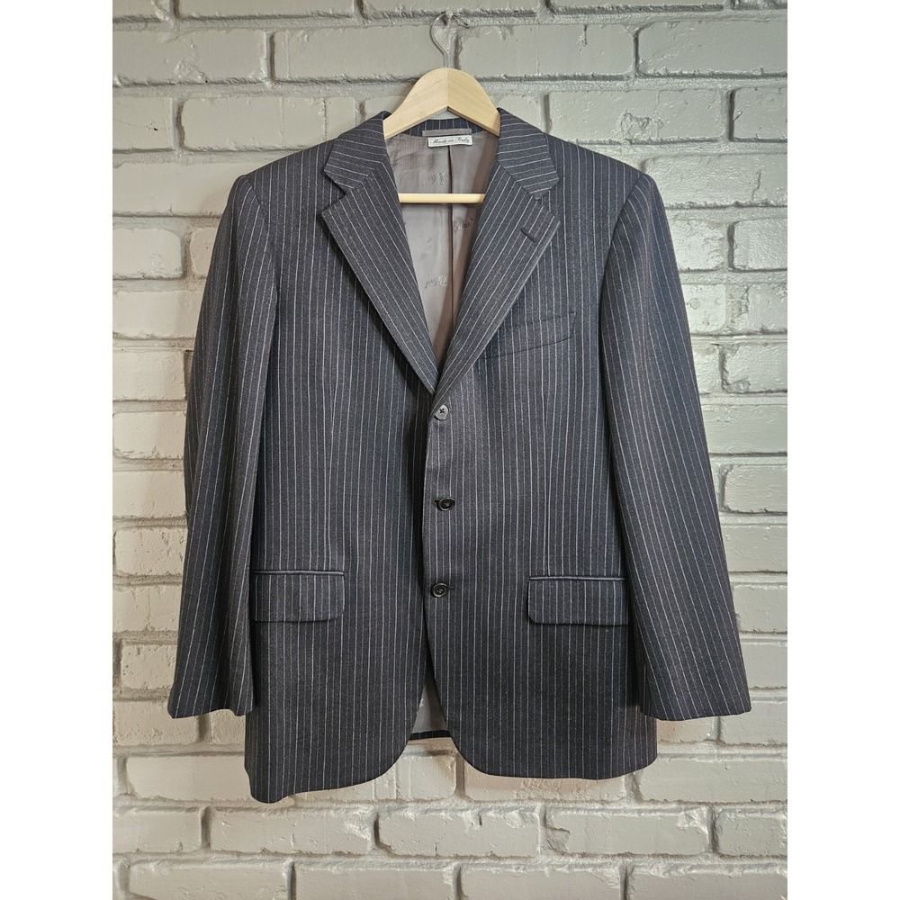 Belvest Wilkes‎ Bashford Men's Suit Jacket Blazer Black Pinstripe EU50 US40
